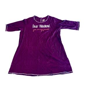 Catherines Women’s size 2XL Purple, Dear Weekend You Are My Favorite 3/4 Sleeve